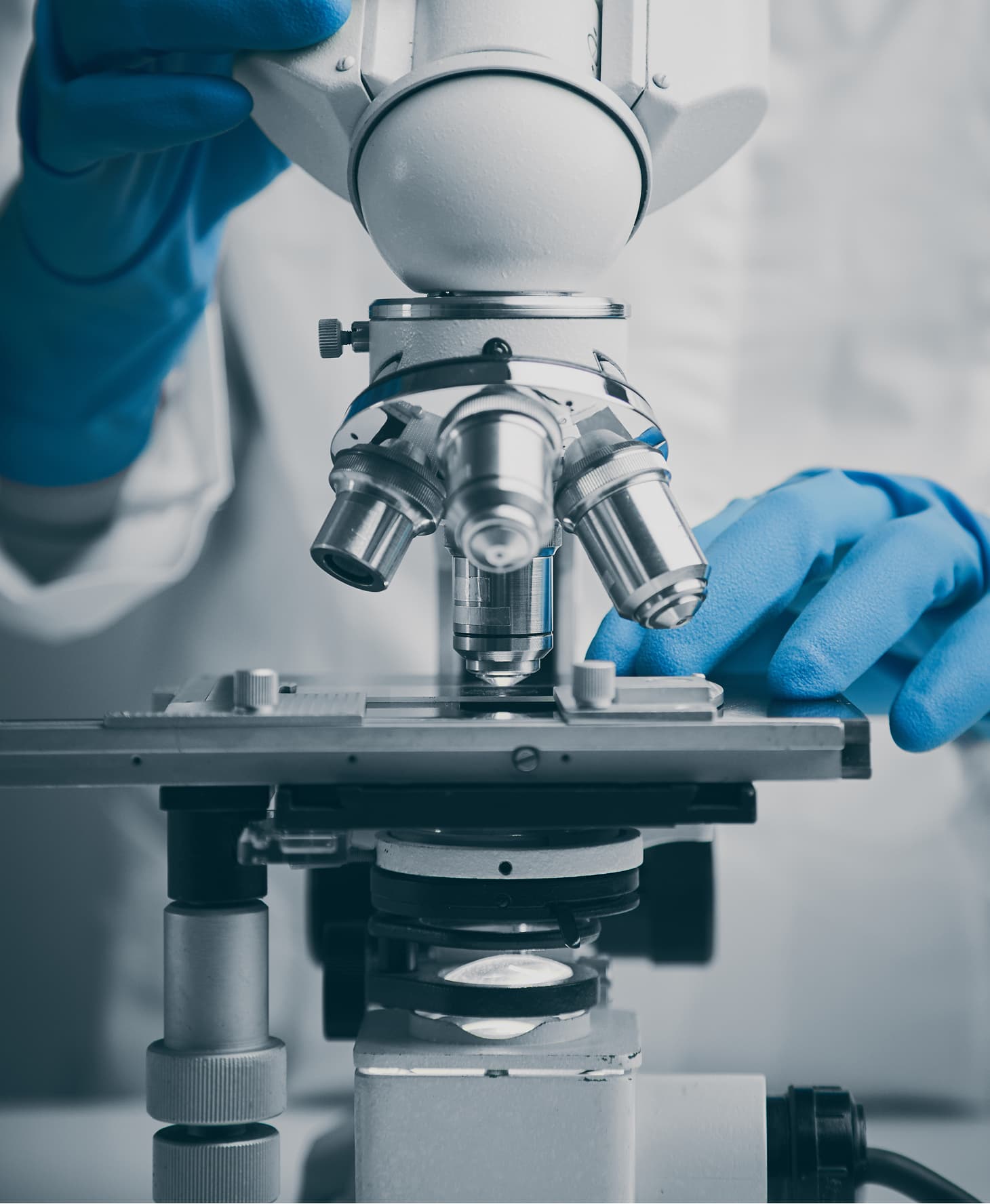 Microscope In Lab With Gloved Hands Adjusting Lens 2026 09 24 02 46 50 Utc 1